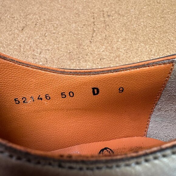 Santoni Valero Oxford Dress Shoes Size 9 US Light Brown / Tan / Grey Leather - Picture 8 of 10